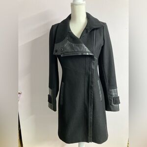 Via Spiga Black and Gray Pea Coat